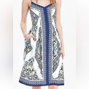 Banana Republic Strapless Blue and White Dress